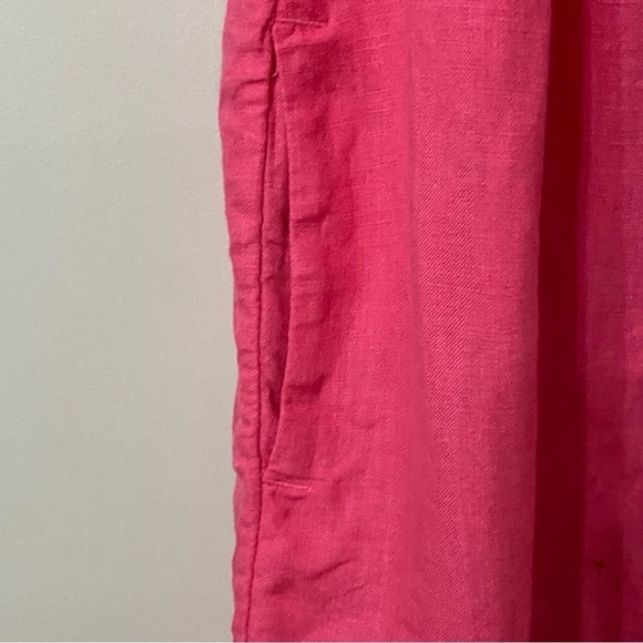 J. Crew Pink Relaxed Fit Short Sleeve Baird McNutt Irish Linen Button Shirtdress - Picture 4 of 10